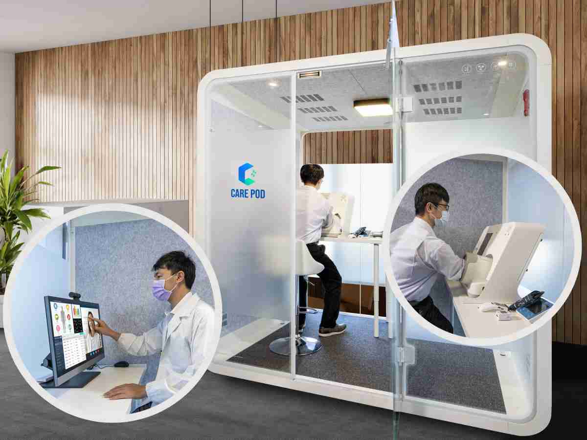 达擎于医疗科技展中展出＂远距诊疗舱＂，，以因应医疗数字化及社会高龄化趋势下、、、、复诊及慢性病患等族群对于远距看诊需求逐渐升高所推出的创新整合方案。。。。多功能合一、、、、高隐私性的远距诊疗舱可根据病患端与医师端的不同需求，，提供弹性化及客制化功能，，节省医生和病患的精力及时间