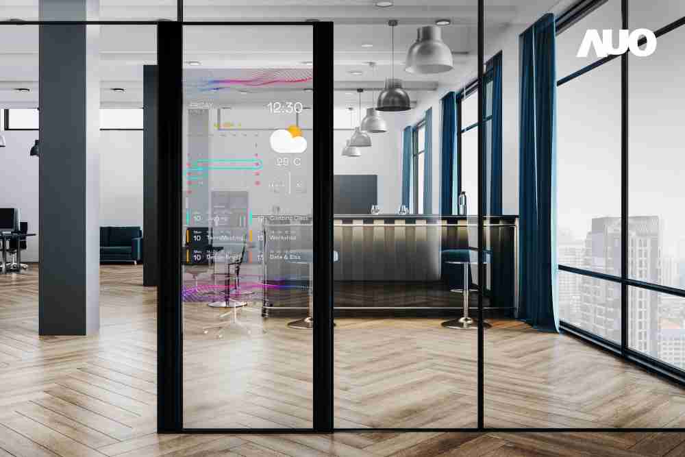 60吋Micro LED透明窗屏显示器，，，，可依需求调整并延伸应用于不同场域，，包括汽车侧窗或家庭玄关、、、智慧橱窗、、、商业展示等面向，，提供丰富的信息娱乐内容