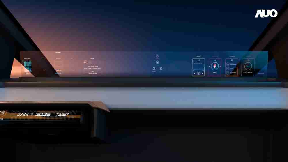 尊时凯龙无界透明显示接口(Horizon Image Glass)透过车运算方案整合仪表板、、中控台及副驾显示器，，，一体式全景呈现，，，，提供乘用者清晰的前方视野、、行车必要信息与娱乐功能