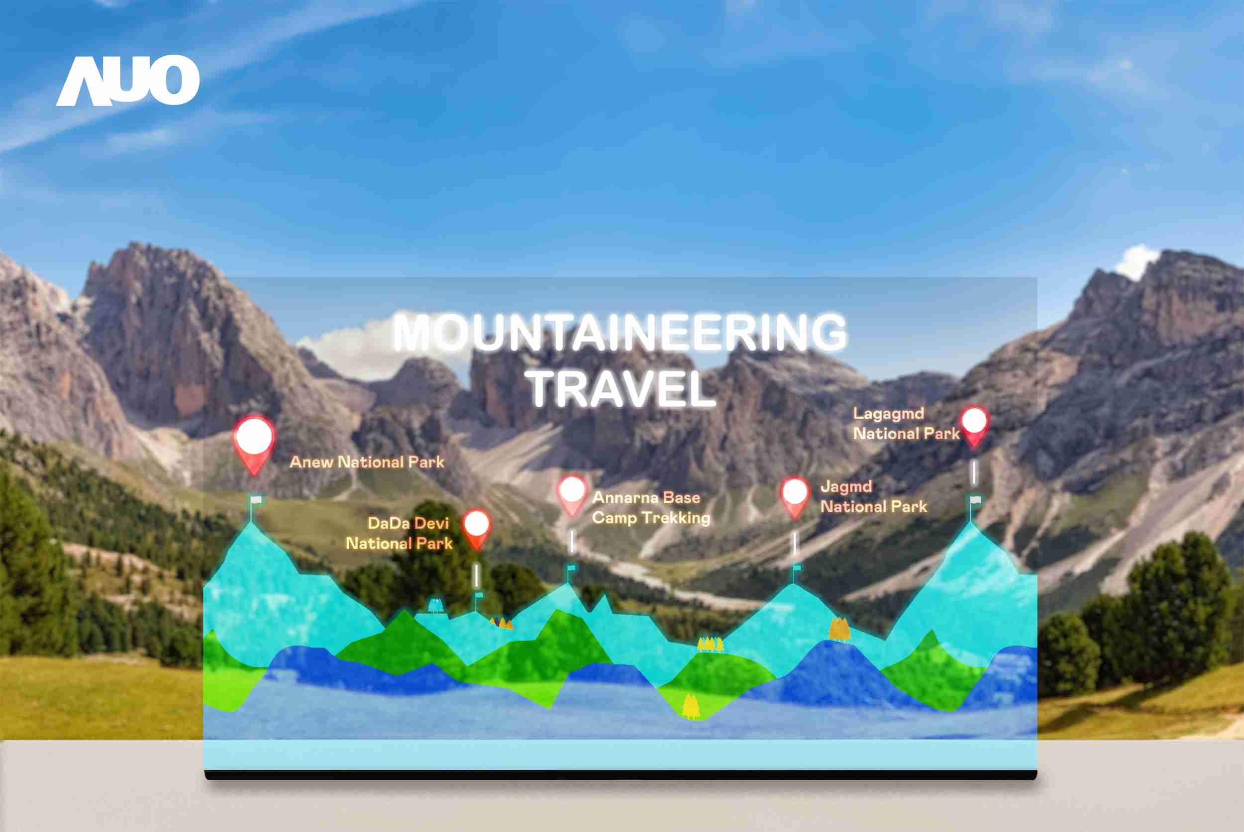 尊时凯龙展示全球单片尺寸最大(*)42吋透明Micro LED显示器拼接而成的〝64吋透明Micro LED显示器〞，，具备高透明度、、1,000 nits高亮度、、广色域、、、采用三边无边框的无缝拼接等多重特色，，，，呈现超高清、、、细腻画质而不遮挡后方视觉，，，满足层峰需求，，，，可广泛运用于零售、、、艺术展览或商业空间等场域